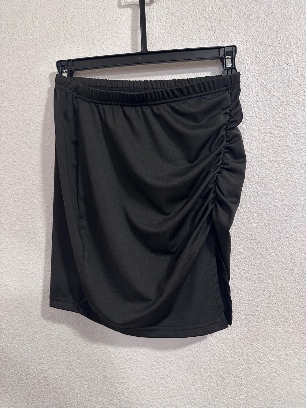 Black Ruched Side Mini Skirt - Women